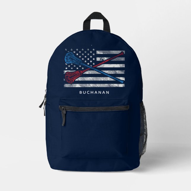 Mochila Impresa Bandera de Estados Unidos y Personalizado de los j (Anverso)