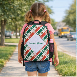Mochila Impresa Bandera de México en mosaico personalizada
