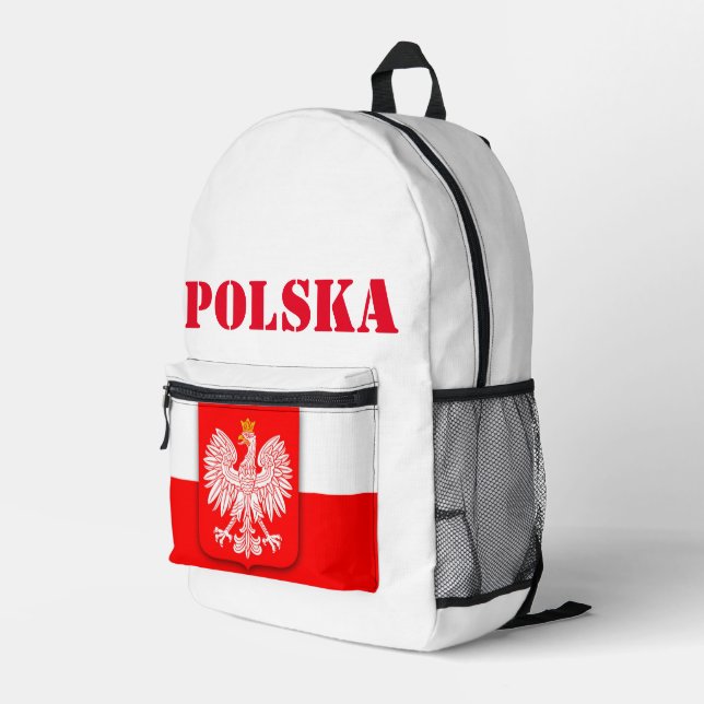 Mochila Impresa Bandera de Polonia Fútbol Patriótico (Esquina derecha trasera )