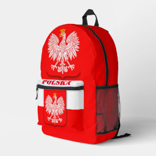 Mochila Impresa Bandera de Polonia Fútbol Patriótico