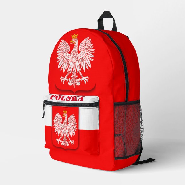 Mochila Impresa Bandera de Polonia Fútbol Patriótico (Esquina derecha trasera )
