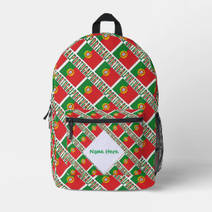 Mochila Impresa Bandera de Portugal Personalizada en Baldosas
