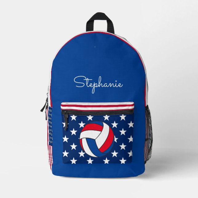 Mochila Impresa Bandera de voleibol de EEUU (Anverso)