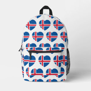 Mochila Impresa Bandera del corazón de Islandia