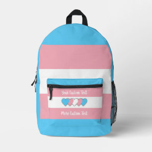 Mochila Impresa Bandera del orgullo transgénero con texto