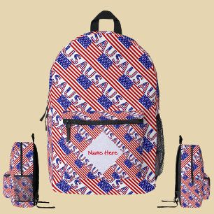 Mochila Impresa Bandera estadounidense de EE.UU. atada a la person
