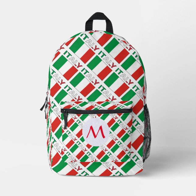 Mochila Impresa Bandera italiana cubierta monogramada (Anverso)