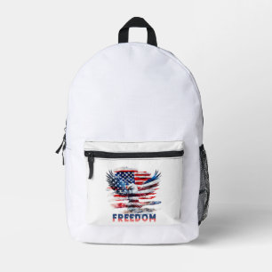 Mochila Impresa Bandera y águila de los Estados Unidos. Libertad.