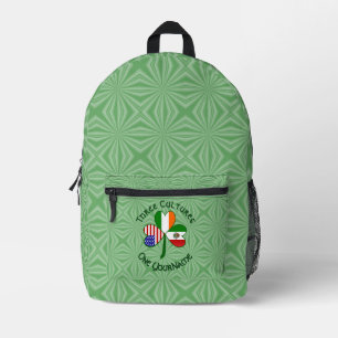 Mochila Impresa Banderas personalizadas irlandesas mexicanas trébo