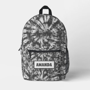 Mochila Impresa Batik de tinte blanco y negro personalizado
