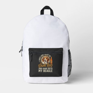 Mochila Impresa Bebe Cerveza Beagle Perro Cerveza Artesanal Botell