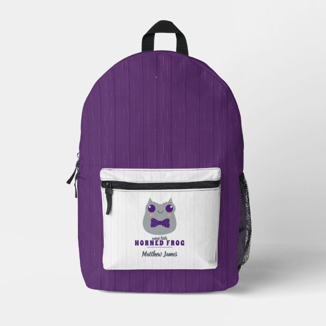 Mochila Impresa Bebé Niño Horn Frog Purple (Anverso)