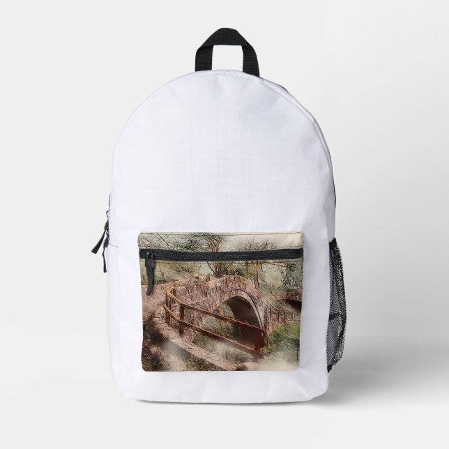 Mochila Impresa Beggars Bridge, Glaisdale - Watercolour Art (Anverso)