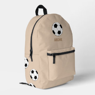 Mochila Impresa Beige personalizado del fútbol moderno