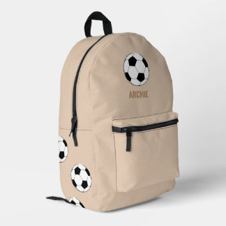 Mochila Impresa Beige personalizado del fútbol moderno