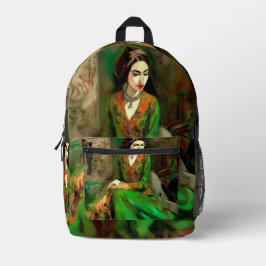 Mochila Impresa Belleza en verde