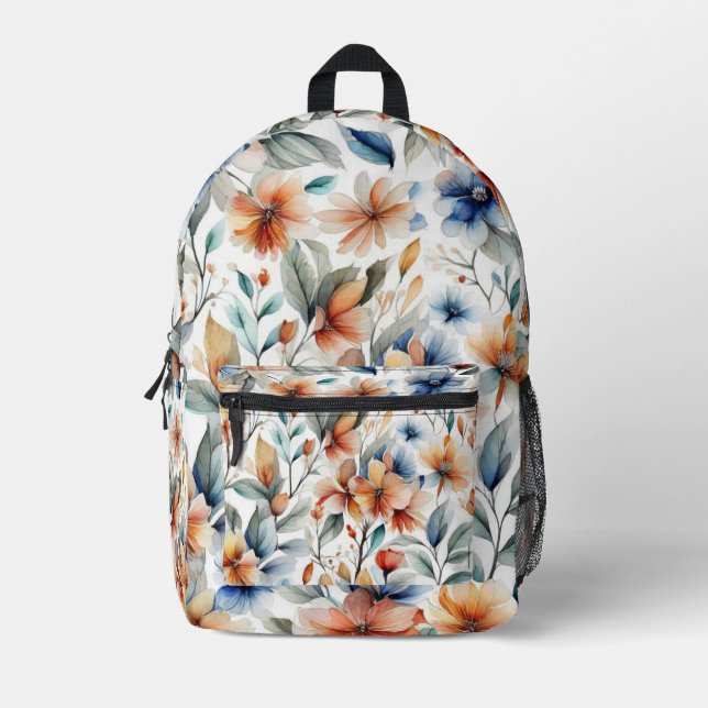 Mochila Impresa Belleza floral acuarela II (Anverso)