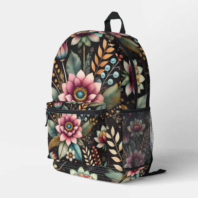 Mochila Impresa Belleza Florecida (Esquina derecha trasera )