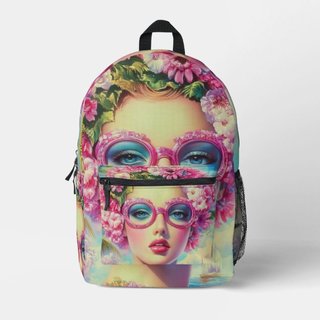 Mochila Impresa Belleza tropical retro (Anverso)