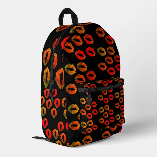 Mochila Impresa Besos, labios rojos (Esquina izquierda trasera)