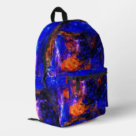 Mochila Impresa Bestia Azul Corriendo Fuego