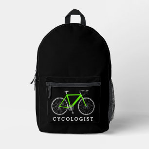 Mochila Impresa Bicicleta verde neón con texto cicologista