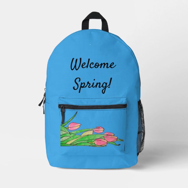 Mochila Impresa ¡Bienvenida Primavera!  (Anverso)