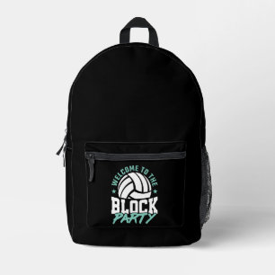 Mochila Impresa Bienvenido a la Fiesta de Bloqueo de Voleibol Dive