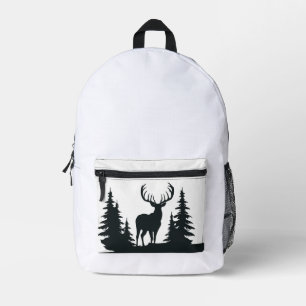 Mochila Impresa Big Buck Entre Árboles Pinos