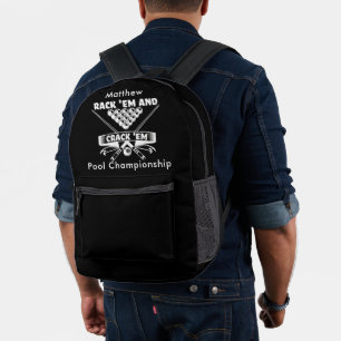 Mochila Impresa Billiards Motto Con Cues Y Bolas