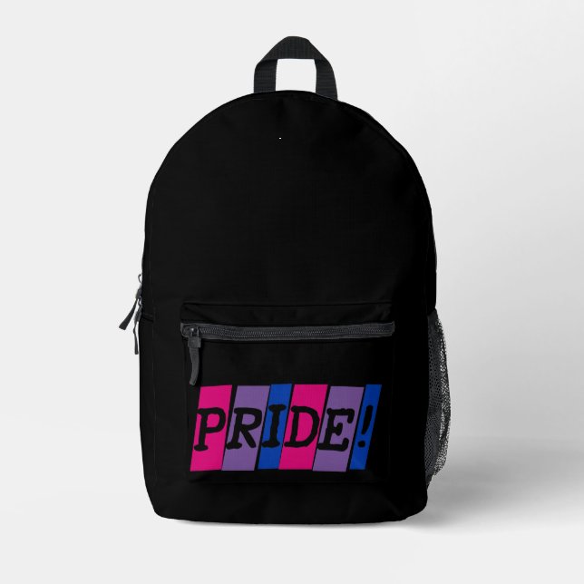 Mochila Impresa Bisexuality pride text sign  (Anverso)