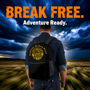 Mochila Impresa Bison at Sunset in Mountain Landscape