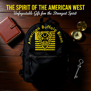 Mochila Impresa Bison con fondo de bandera estadounidense