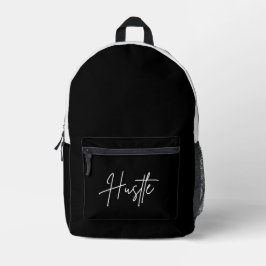 Mochila Impresa Black and White Backpack - Hustle Quote Bag