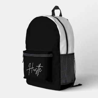 Mochila Impresa Black and White Backpack - Hustle Quote Bag