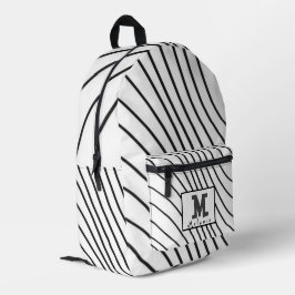 Mochila Impresa Black and white striped Abstract minimal Monogram