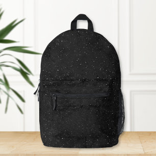 Mochila Impresa Black Backpack with Celestial Design