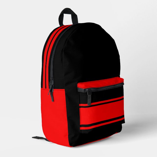 Mochila Impresa Black & Red Design Backpack (Esquina izquierda trasera)