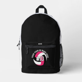 Mochila Impresa Black Volleyball Backpack Player Team Teen Girls