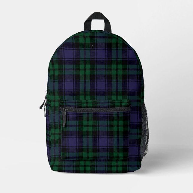 Mochila Impresa Black Watch Tartán, Plaid (Anverso)
