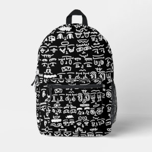 Mochila Impresa Black & White Abstract Doodle Backpack – Modern Mi