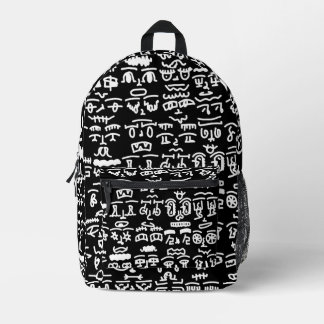 Mochila Impresa Black & White Abstract Doodle Backpack – Modern Mi