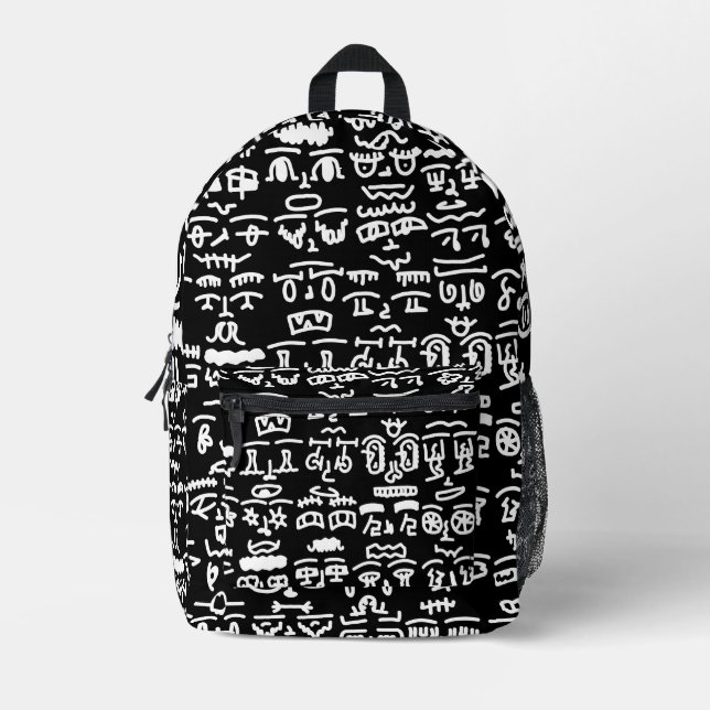 Mochila Impresa Black & White Abstract Doodle Backpack – Modern Mi (Anverso)