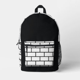 Mochila Impresa Black & White Brick Wall Urban Backpack