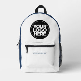 Mochila Impresa Blanco azul | Logotipo y texto corporativo persona