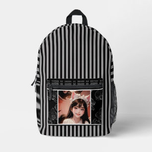Mochila Impresa blanco y negro con foto con personalización