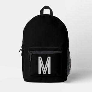 Mochila Impresa Blanco y negro - monograma audaz