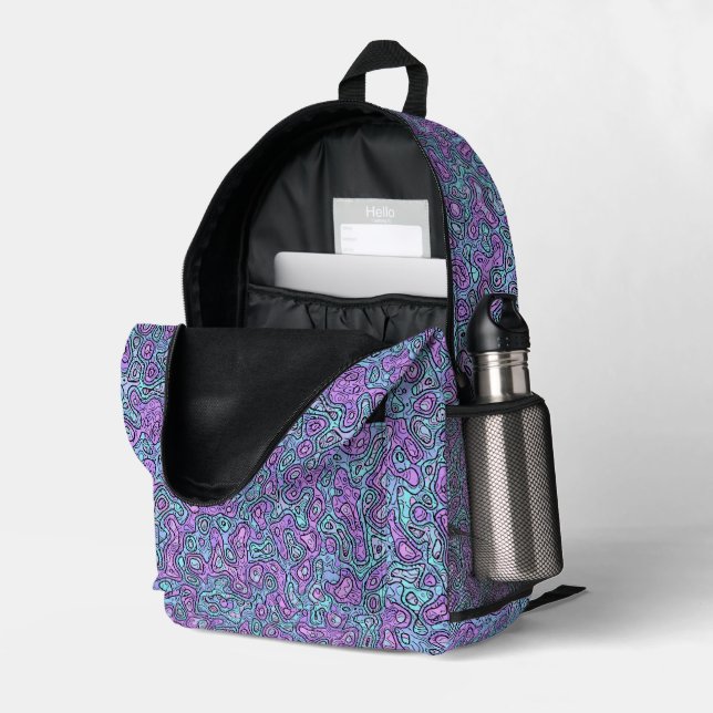Mochila Impresa Blob Trippy Colorful (Esquina trasera derecha (abierta))