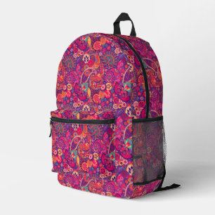 Mochila Impresa Bloom Rubor: Patrón de jardín rosado artístico