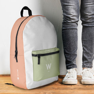Mochila Impresa Bloque de color bronceado suave estilo pastel adol
